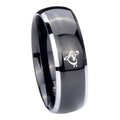 8mm Music & Heart Dome Glossy Black 2 Tone Tungsten Bands