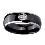 10mm-Angry-Baseball-Dome-Glossy-Black-2-Tone-Tungsten-Men's-Engagement-Band