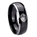 8mm Mario Boo Ghost Dome Glossy Black 2 Tone Tungsten Ring