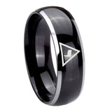 10mm-Masonic-Yod-Dome-Glossy-Black-2-Tone-Tungsten-Carbide-Anniversary-Ring