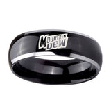 10mm-Mountain-Dew-Dome-Glossy-Black-2-Tone-Tungsten-Carbide-Bands-Ring