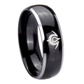 8mm Naga Dome Glossy Black 2 Tone Tungsten Ring Engraved