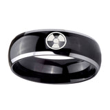 10mm-Radiation-Dome-Glossy-Black-2-Tone-Tungsten-Carbide-Men's-Wedding-Ring