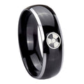 8mm Radiation Dome Glossy Black 2 Tone Tungsten Band