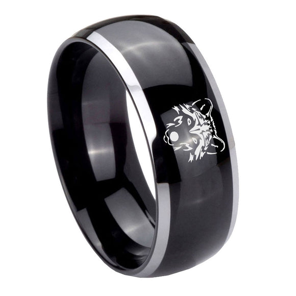 8mm-Wolf-Dome-Glossy-Black-2-Tone-Tungsten-Carbide-Rings-for-Men