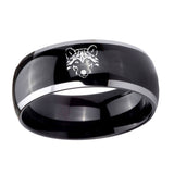 10mm-Wolf-Dome-Glossy-Black-2-Tone-Tungsten-Carbide-Engraved-Ring