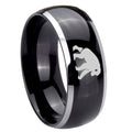 8mm Chimpanzee Dome Glossy Black 2 Tone Tungsten Ring
