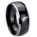 8mm Cormorant Dome Glossy Black 2 Tone Tungsten Ring
