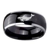 10mm-Keller-Whale-Dome-Glossy-Black-2-Tone-Tungsten-Carbide-Engraved-Ring