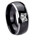 8mm Raccoon Animal Dome Glossy Black 2 Tone Tungsten Ring