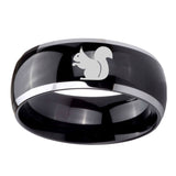 10mm-Squirrel-Dome-Glossy-Black-2-Tone-Tungsten-Carbide-Engraved-Ring