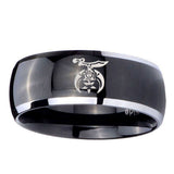 10mm-Masonic-Shriners-Dome-Glossy-Black-2-Tone-Tungsten-Carbide-Engraved-Ring