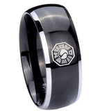 10mm-Lost-Dharma-Dome-Glossy-Black-2-Tone-Tungsten-Carbide-Personalized-Ring
