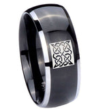 8mm-Celtic-Design-Dome-Glossy-Black-2-Tone-Tungsten-Mens-Engagement-Band