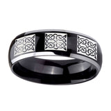 10mm-Multiple-Celtic-Dome-Glossy-Black-2-Tone-Tungsten-Mens-Ring-Engraved