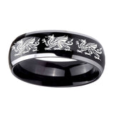 10mm-Multiple-Dragon-Dome-Glossy-Black-2-Tone-Tungsten-Carbide-Bands-Ring