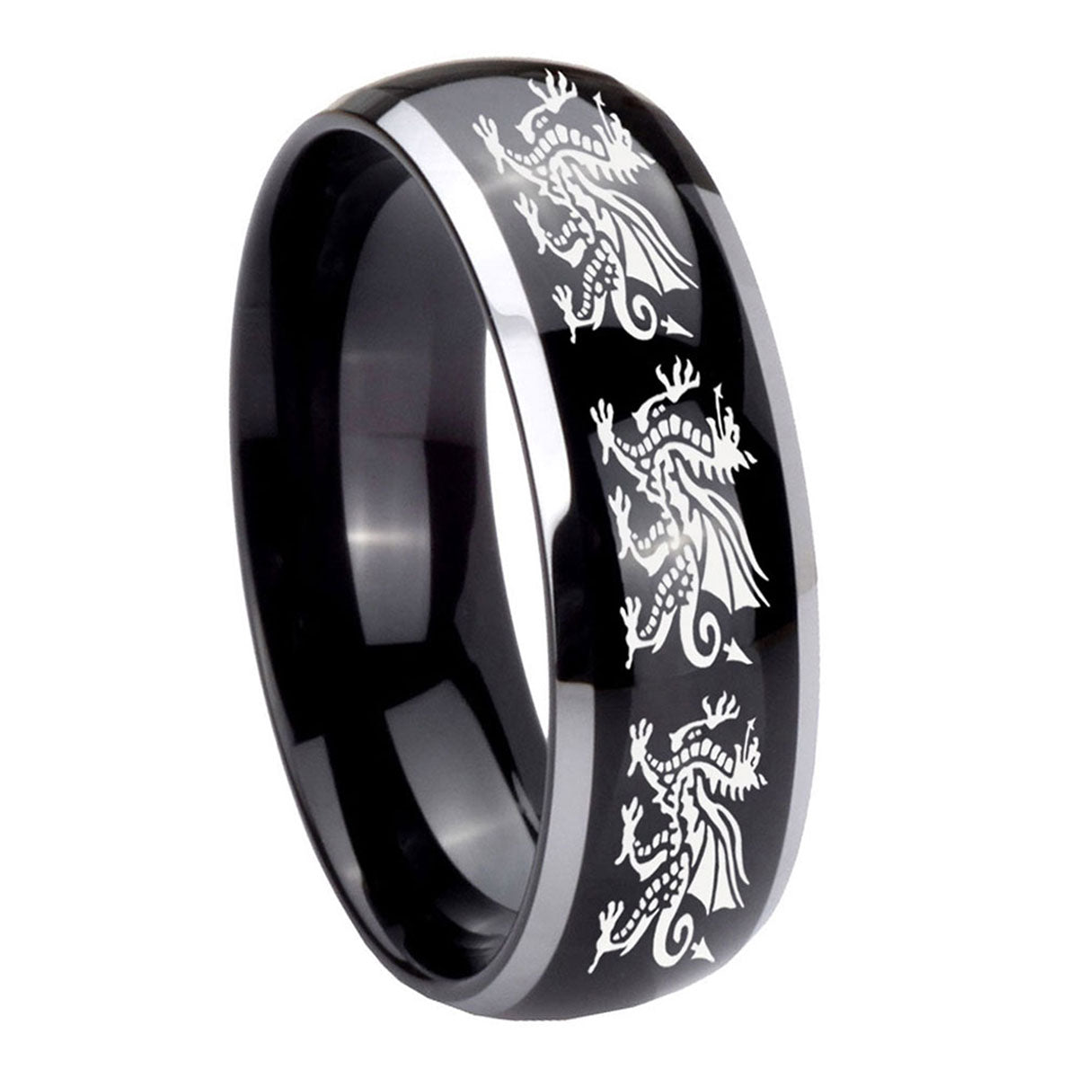 Multiple Christian Cross Tungsten Carbide Wedding Set Ring
