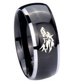 10mm-Wolf-Dome-Glossy-Black-2-Tone-Tungsten-Carbide-Rings-for-Men