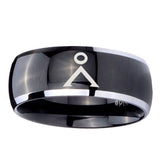 10mm-Stargate-Dome-Glossy-Black-2-Tone-Tungsten-Carbide-Mens-Wedding-Ring