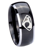 10mm-House-of-Van-Dome-Glossy-Black-2-Tone-Tungsten-Carbide-Mens-Wedding-Band
