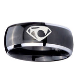 10mm-House-of-Van-Dome-Glossy-Black-2-Tone-Tungsten-Carbide-Mens-Wedding-Band