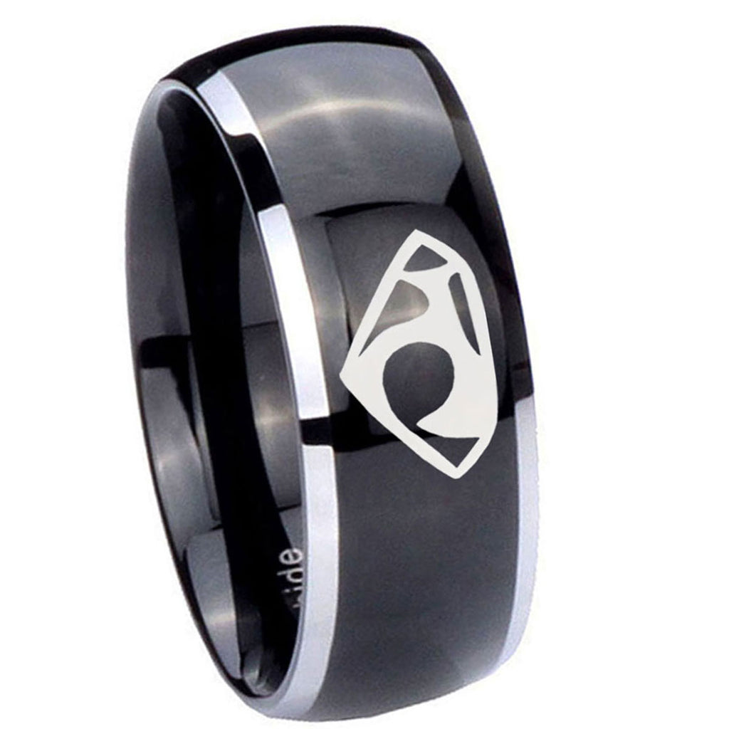 8mm House of Van Dome Glossy Black 2 Tone Tungsten Ring