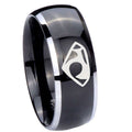 8mm House of Van Dome Glossy Black 2 Tone Tungsten Ring