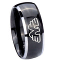 8mm Waylon Jennings Dome Glossy Black 2 Tone Tungsten Band