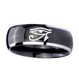 10mm-Seeing-Eye-Dome-Glossy-Black-2-Tone-Tungsten-Carbide-Mens-Ring-Personalized