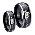 Deer Hunting Dome Glossy Black 2 Tone Tungsten His and Hers