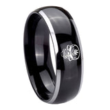 10mm-Skull-Marijuana-Leaf--Dome-Glossy-Black-2-Tone-Tungsten-Mens-Wedding-Ring