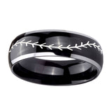 10mm-Baseball-Stitch-Dome-Glossy-Black-2-Tone-Tungsten-Carbide-Promise-Ring