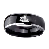 10mm-Deer-Hunting-Dome-Glossy-Black-2-Tone-Tungsten-Wedding-Engagement-Ring