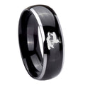 8mm Deer Hunting Dome Glossy Black 2 Tone Tungsten Ring