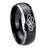 10mm-Infinity-Love-Dome-Glossy-Black-2-Tone-Tungsten-Carbide-Mens-Bands-Ring
