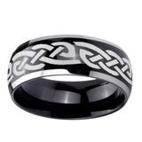 10mm-Celtic-Knot-Infinity-Love-Dome-Glossy-Black-2-Tone-Tungsten-Carbide-Engraved-Ring