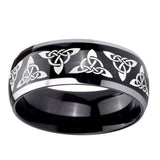 10mm-Celtic-Knot-Dome-Glossy-Black-2-Tone-Tungsten-Carbide-Engraved-Ring