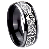 8mm-Celtic-Knot-Dragon-Dome-Glossy-Black-2-Tone-Tungsten-Men's-Wedding-Band