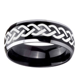 10mm-Laser-Celtic-Knot-Dome-Glossy-Black-2-Tone-Tungsten-Carbide-Engraved-Ring
