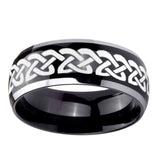10mm-Celtic-Knot-Love-Dome-Glossy-Black-2-Tone-Tungsten-Carbide-Engraved-Ring