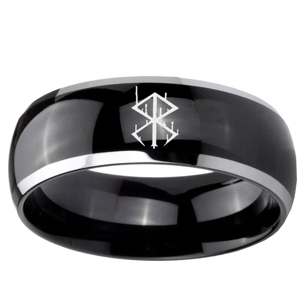 5mm Stigma Sangrando Berserk Inspired Dome Two Tone Black Mens Tungsten Ring