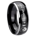 8mm Pokeball Pokemon Dome Two Tone Black Mens Tungsten Ring