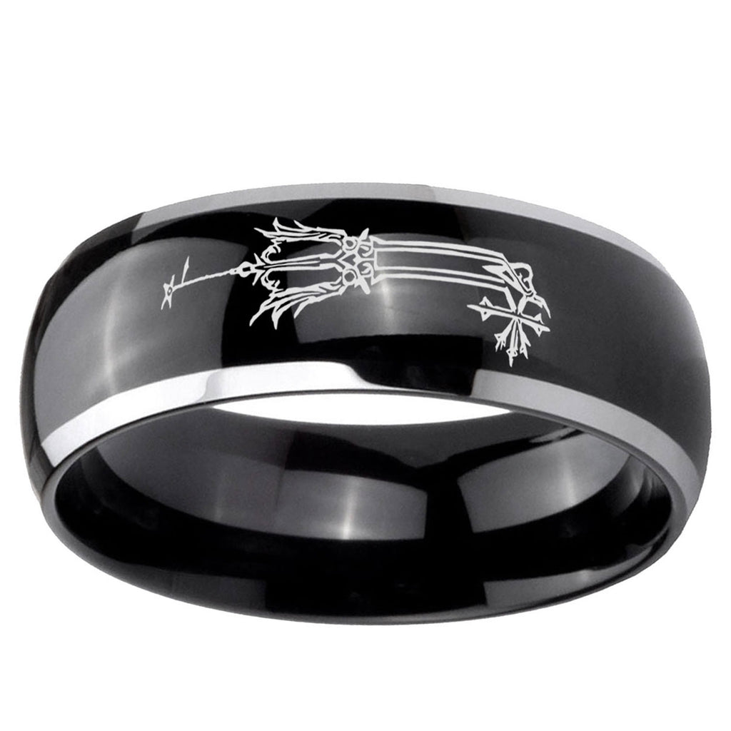 5mm Geekery Oathkeeper Kingdom Hearts Dome Two Tone Black Mens Tungsten Ring