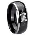 8mm Zelda Breath Of The Wild Dome Two Tone Black Mens Tungsten Ring