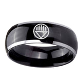 5, 8mm Black Lantern Dome Two Tone Black Tungsten Wedding Bands For Him