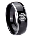 8mm Larfleeze Green Lantern Dome Two Tone Black Mens Tungsten Ring