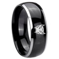8mm Transformers Insignias Dome Two Tone Black Mens Tungsten Ring