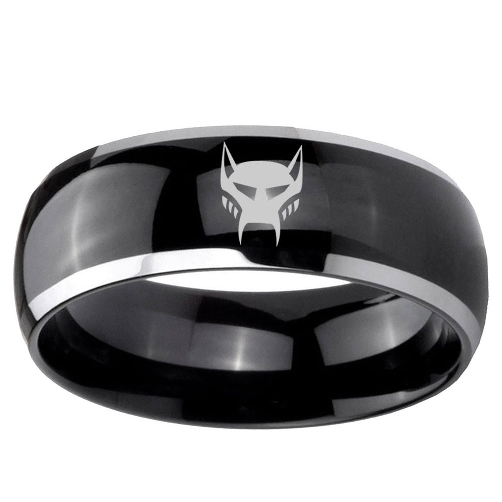 5mm Transformers Maximal Dome Two Tone Black Mens Tungsten Ring