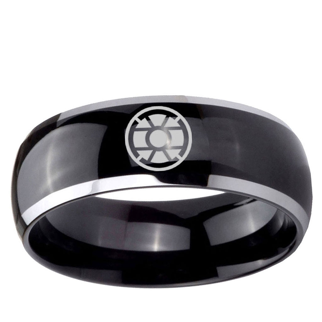 5mm Gold Lantern Dome Two Tone Black Mens Tungsten Ring
