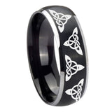 8mm-Celtic-Triangles-Dome-Brushed-Black-2-Tone-Tungsten-Mens-Wedding-Ring